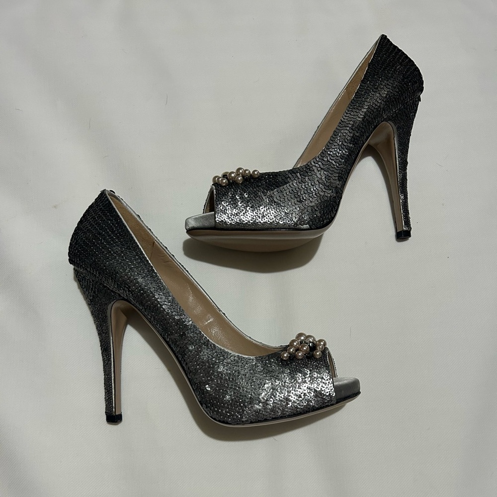 Valentino garavani sequin peep to pumps - Picture 7 of 16